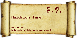 Heidrich Imre névjegykártya